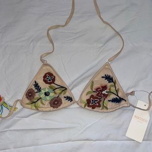 Rococo Sand Floral Bikini Top
